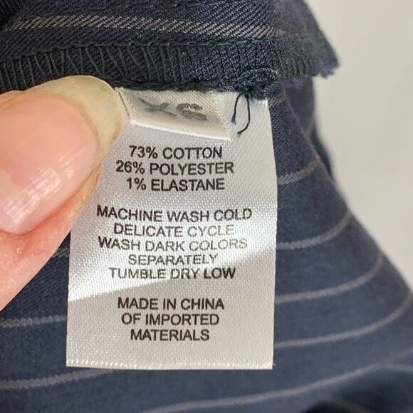 Margaret O’Leary Pinstripe Fitted Mini Dress Scoop Neck Mod Rockabilly Bodycon - Picture 8 of 8